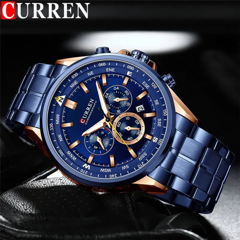 Curren Sport Chronograph Blue Dial Men's Watch | 8399